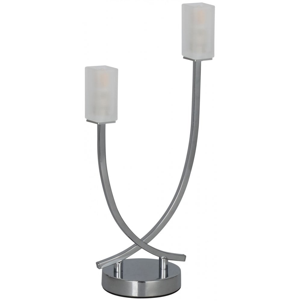 Topaz 2 Light Polished Chrome Table Lamp