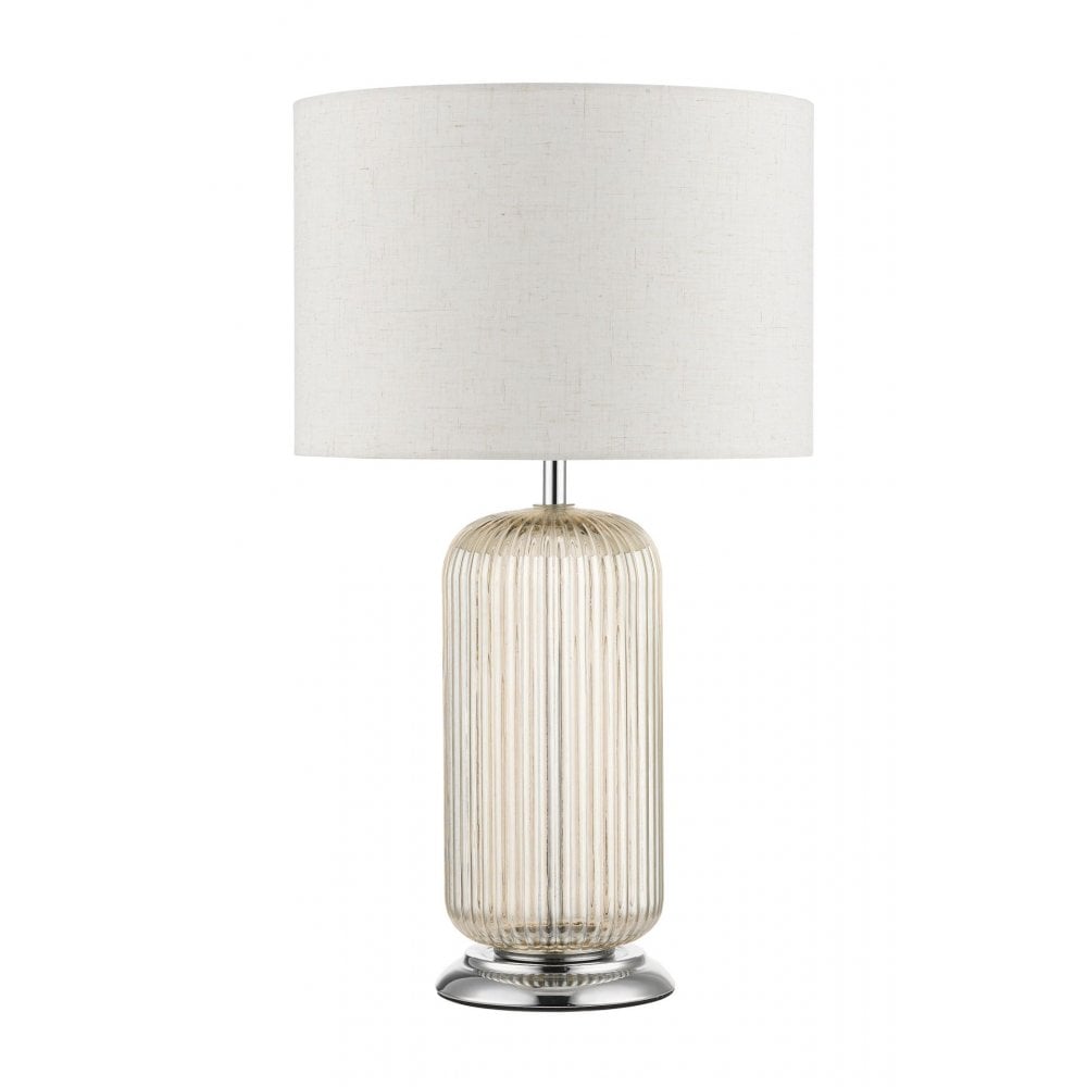 Mason Amber Ribbed Glass Table Lamp With Shade