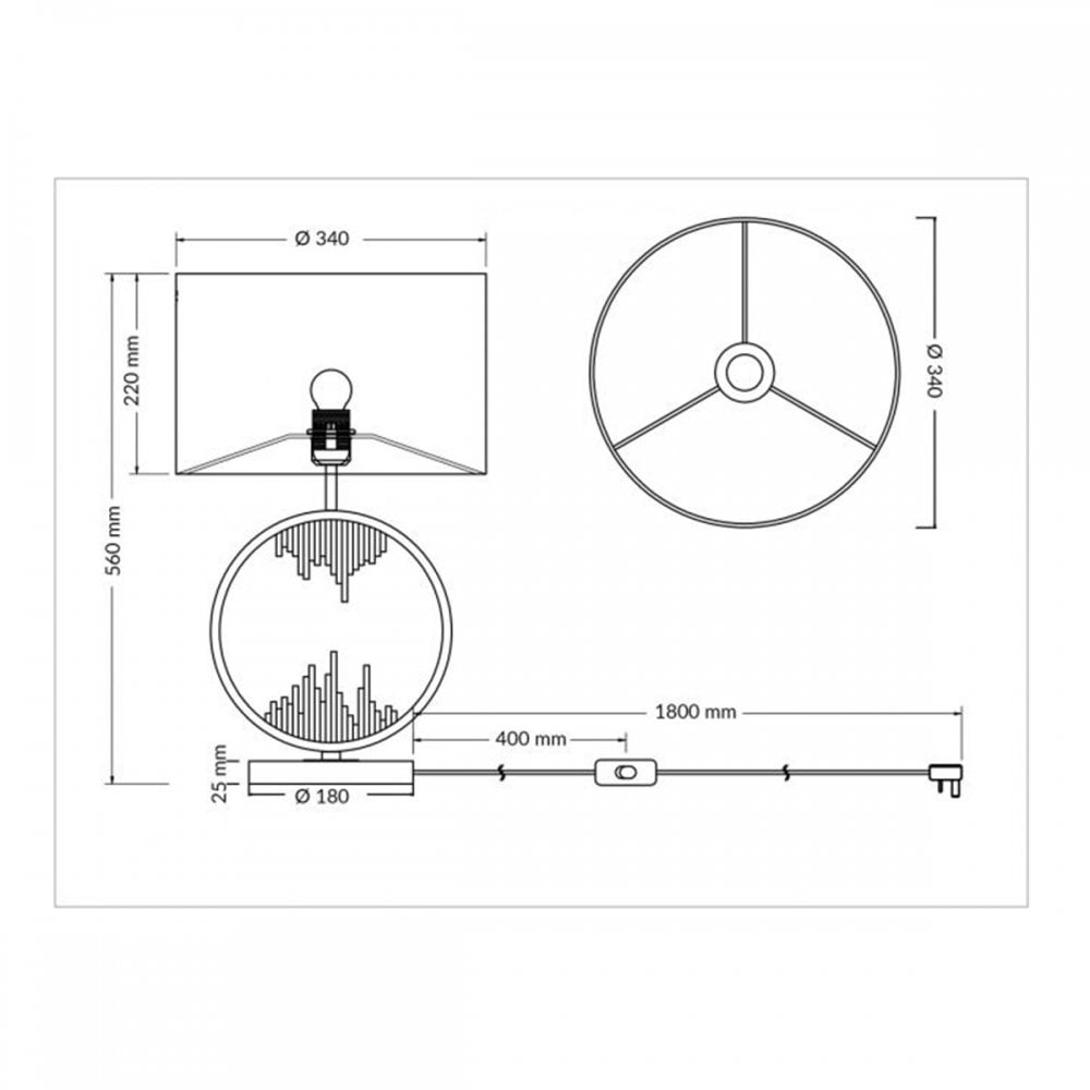 Manhatten E27 Polished Chrome Crystal Table Lamp With Shade