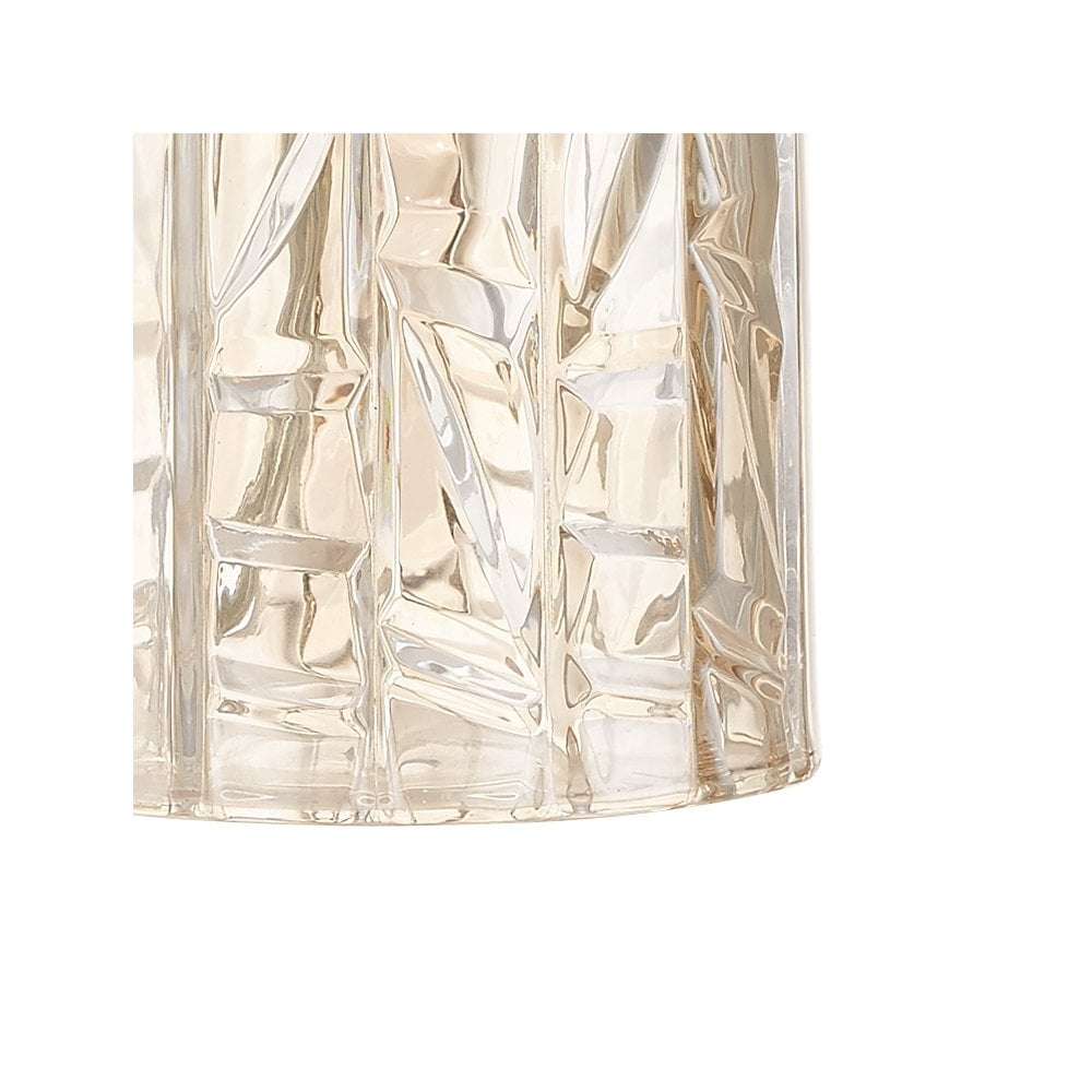 Whiskey Amber Cut Glass E27 Table Lamp With Shade