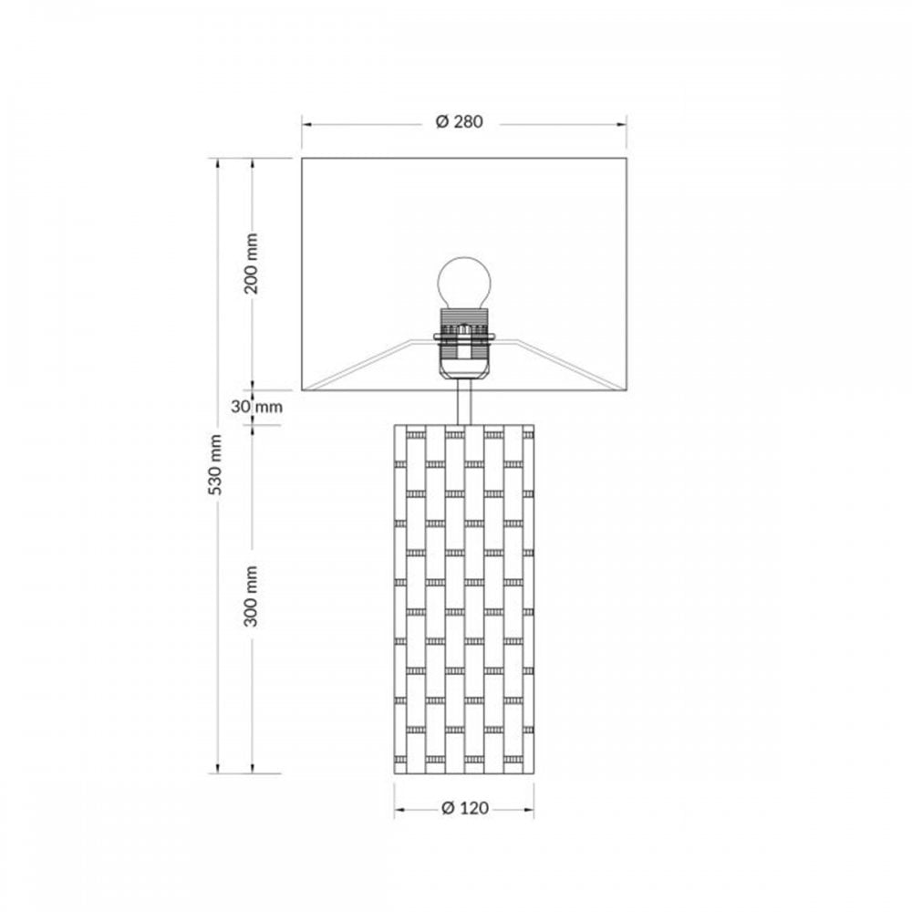 Whiskey Amber Cut Glass E27 Table Lamp With Shade