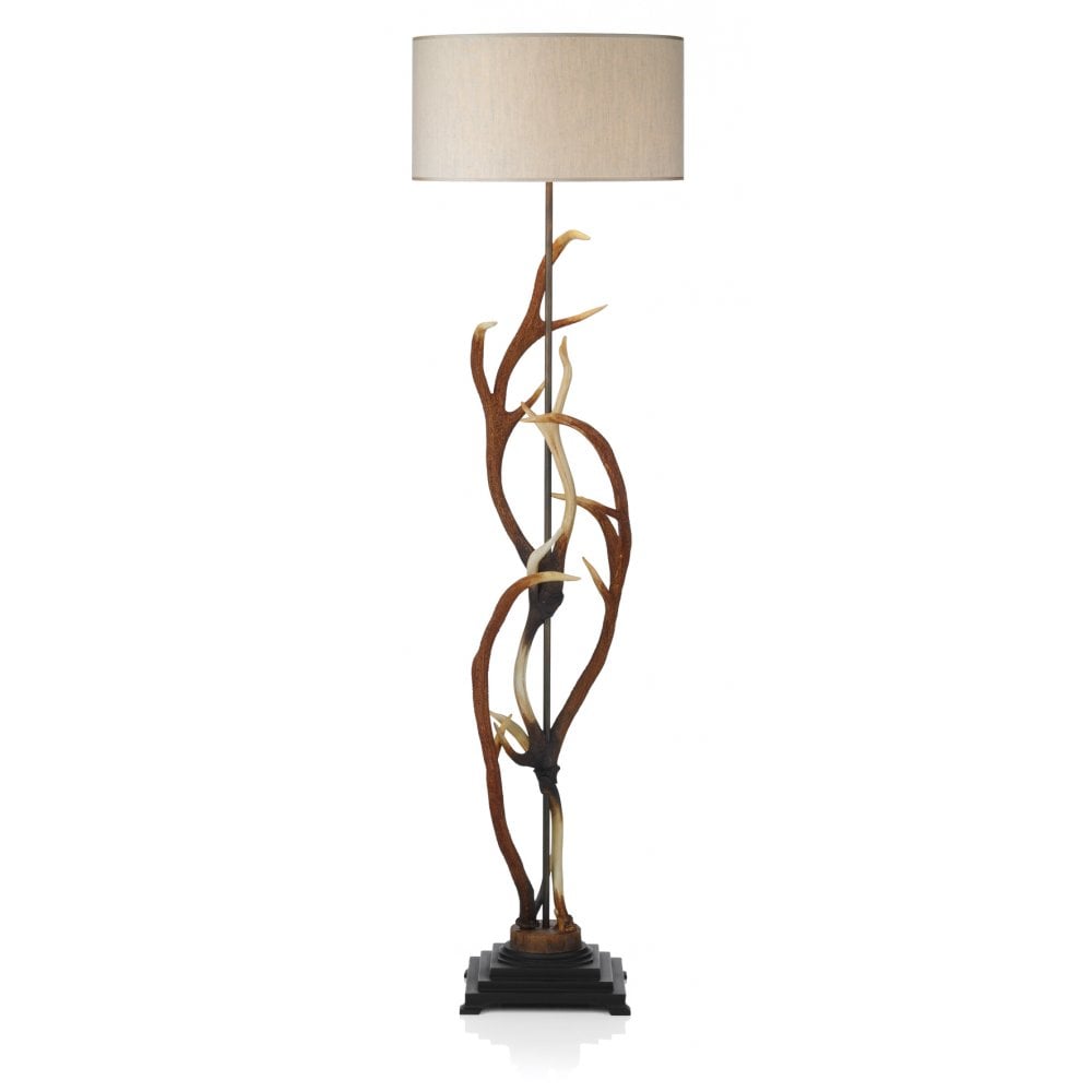 Antler Highland Rustic Floor Lamp With Shade