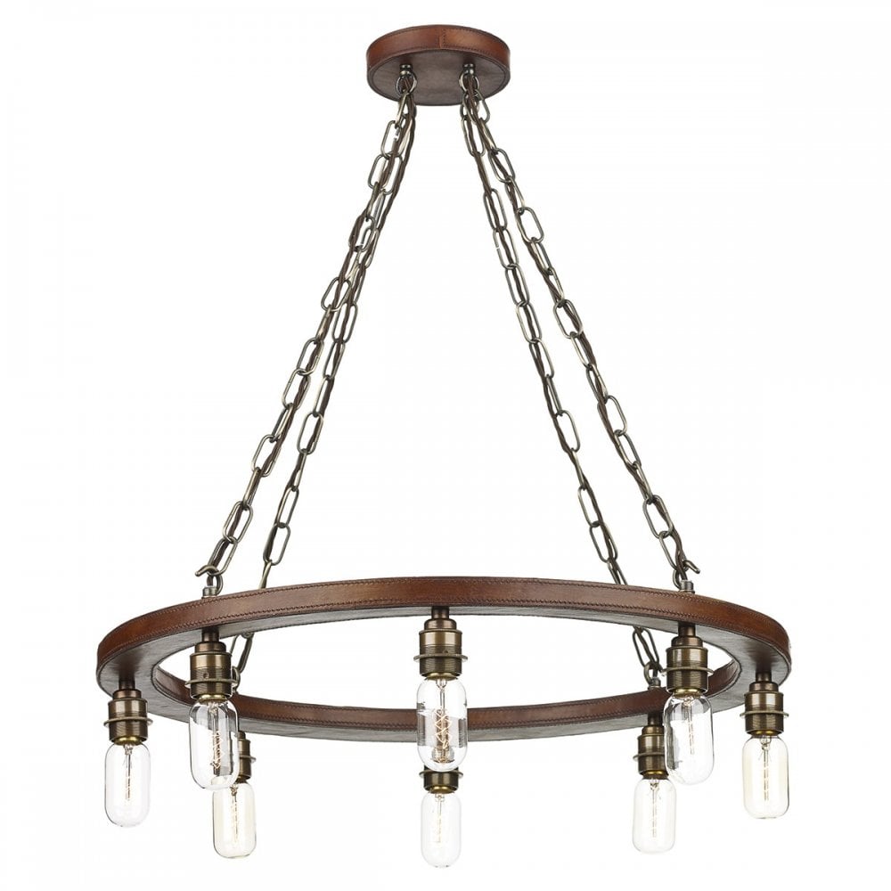 Saddler 8 Light Cartwheel Pendant