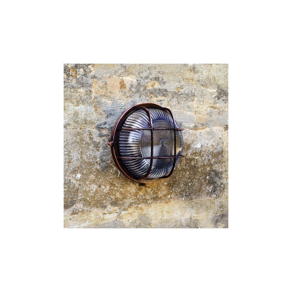 Admiral Round Wall Light Antique Copper