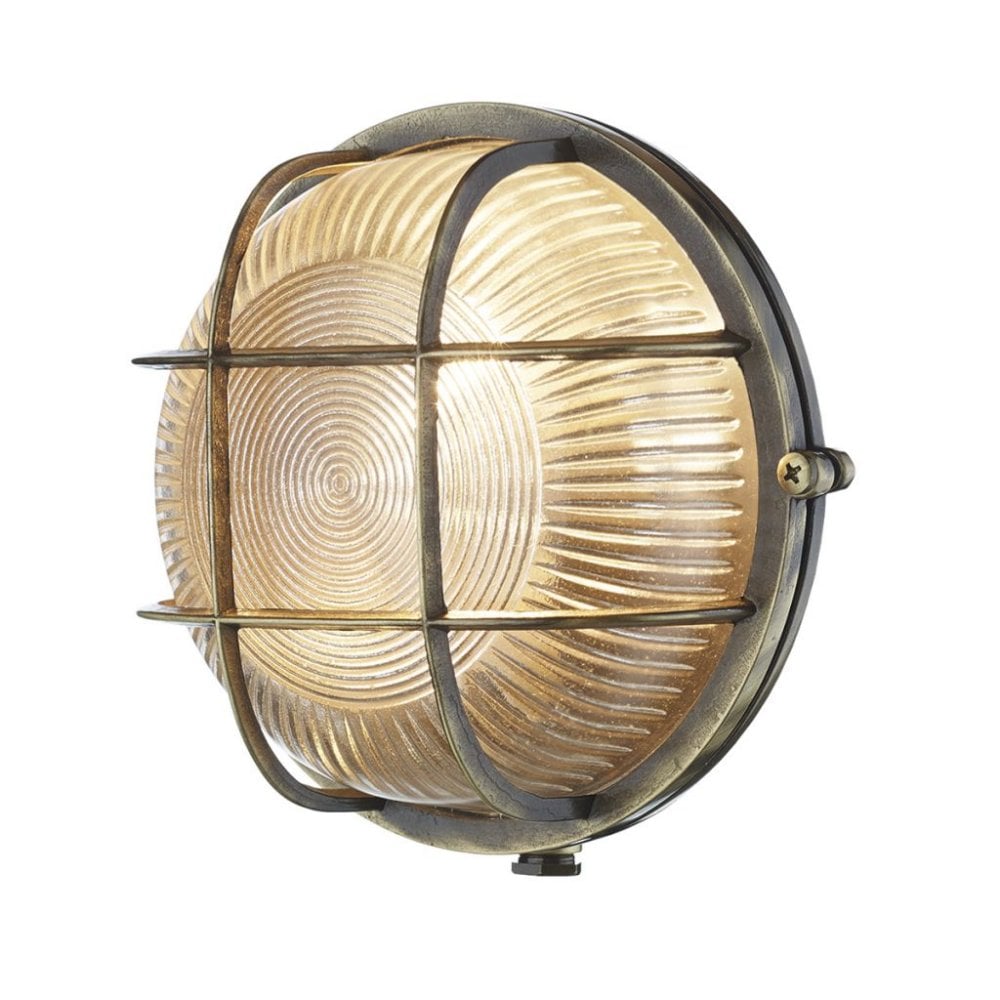 Admiral Round Wall Light Antique Brass