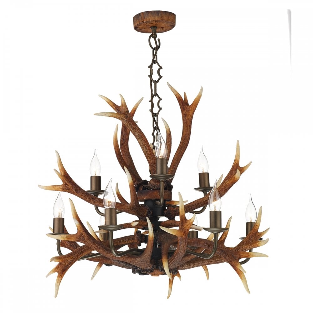 Antler Rustic 9 Light Pendant