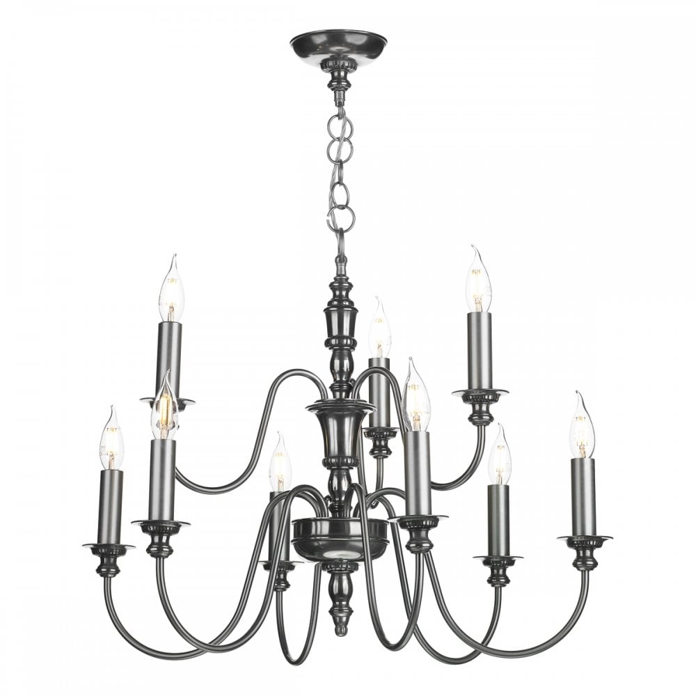 Dickens 9 Light Pendant Pewter