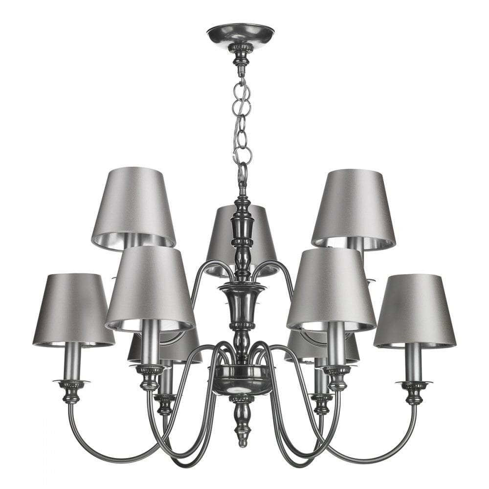 Dickens 9 Light Pendant Pewter