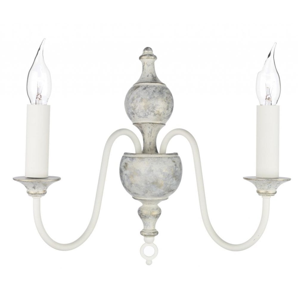 Flemish 2-Light Distressed Cream