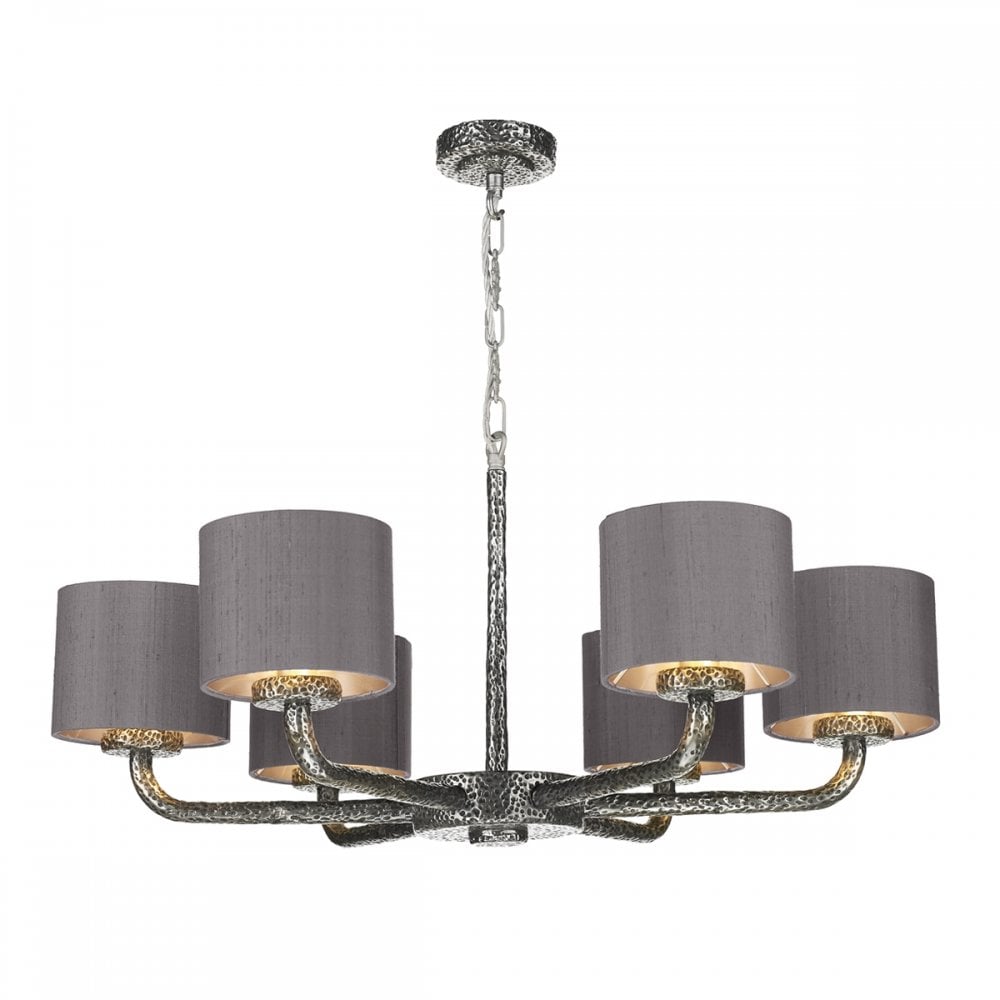 Sloane 6 Light Pendant Hammered Pewter