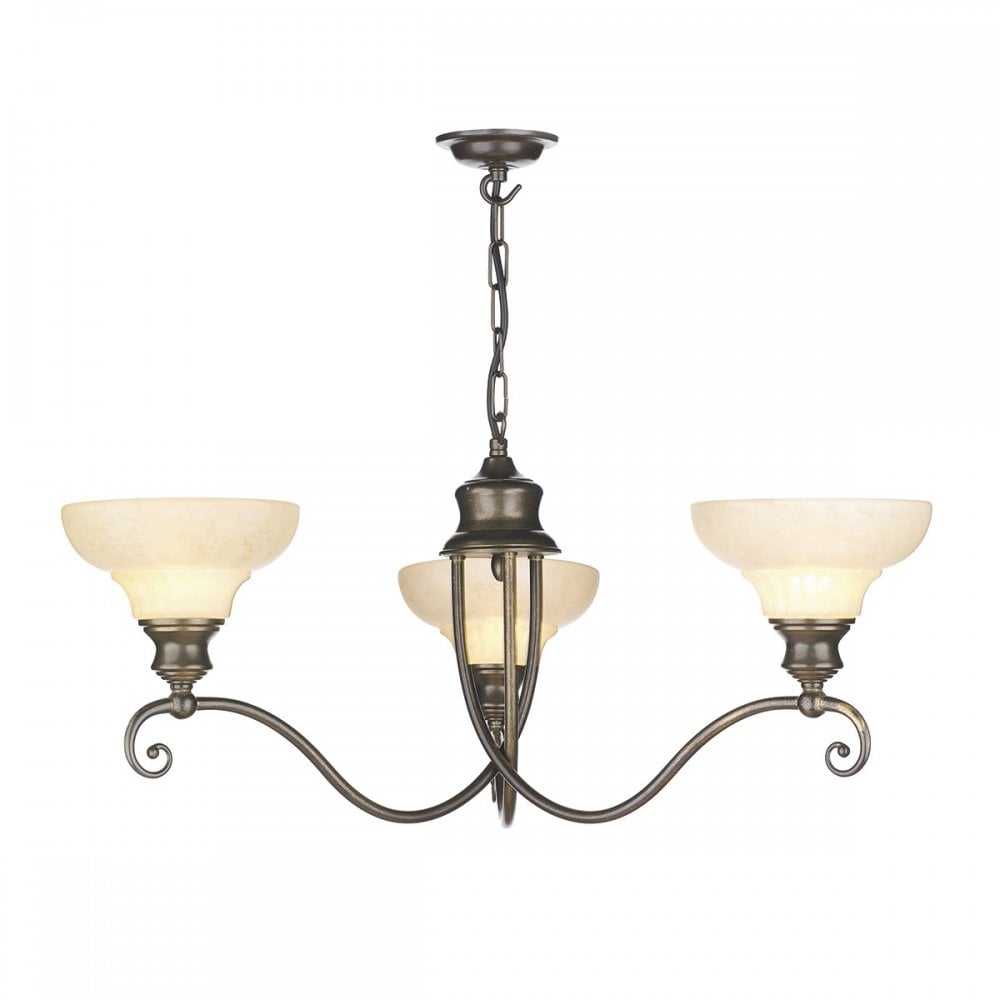 Stratford 3 Light Pendant Aged Brass
