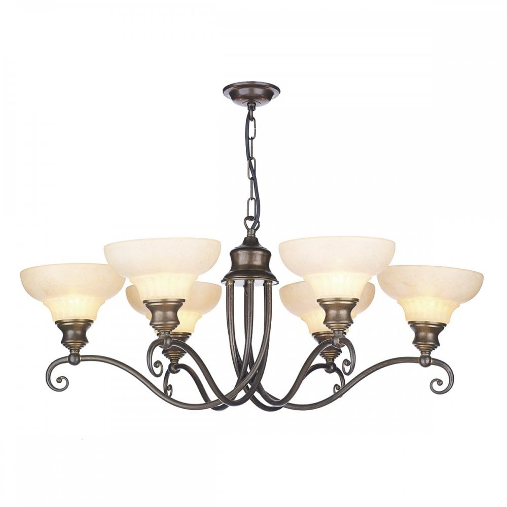 Stratford 6 Light Pendant Aged Brass