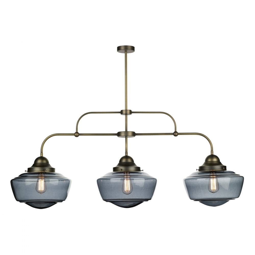 Stowe Smoked Glass 3 Light Pendant