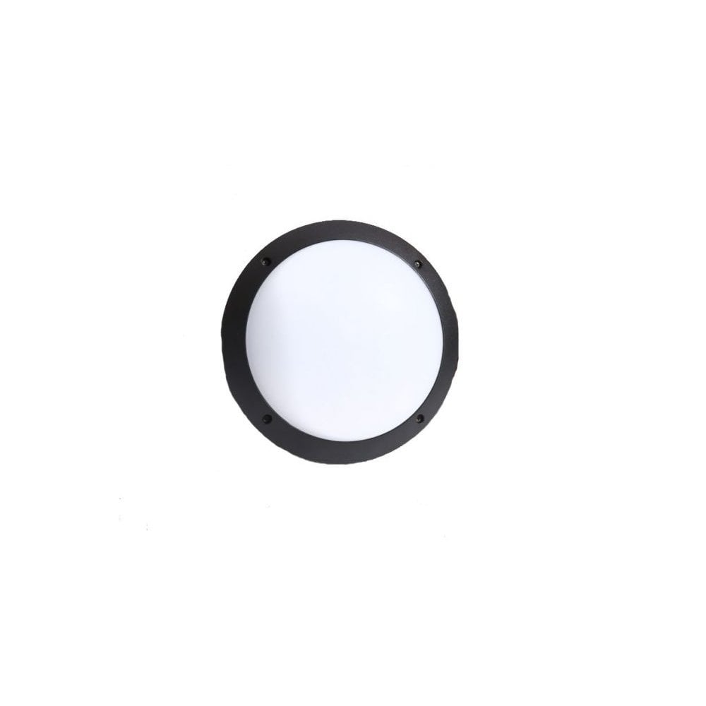 Lucia E27 Wall & Ceiling Light Black with Opal Diffuser