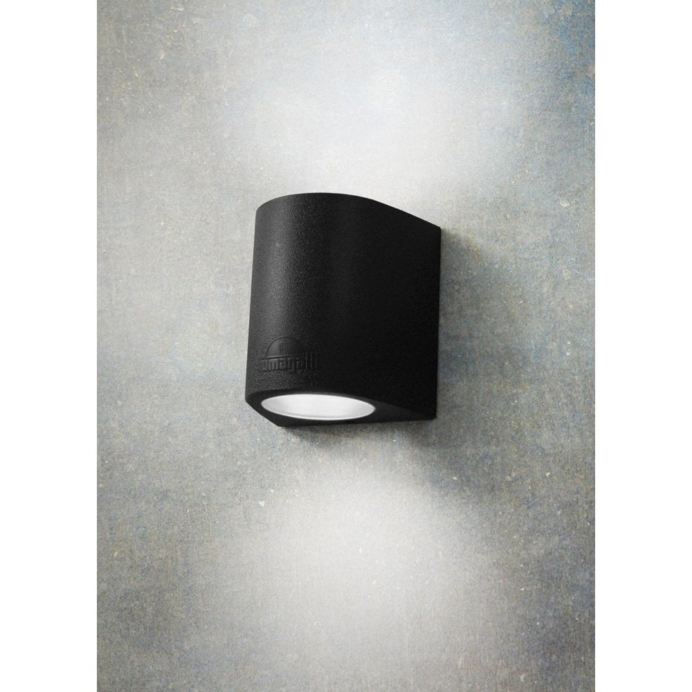 Marta 160 2 Light Up and Down 20W LED Wall Light Black with Frosted Diffuser