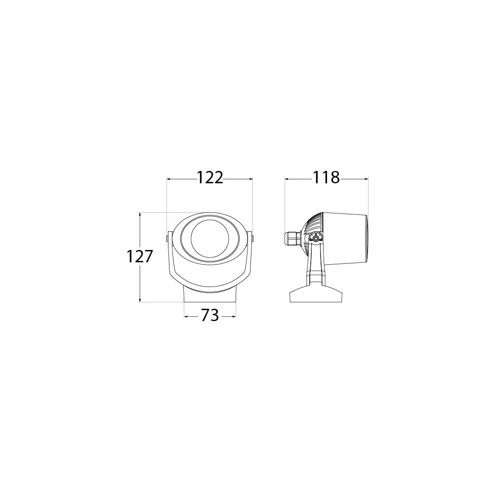Mini Tommy 3.5W LED Grey Floodlight with Frosted Diffuser