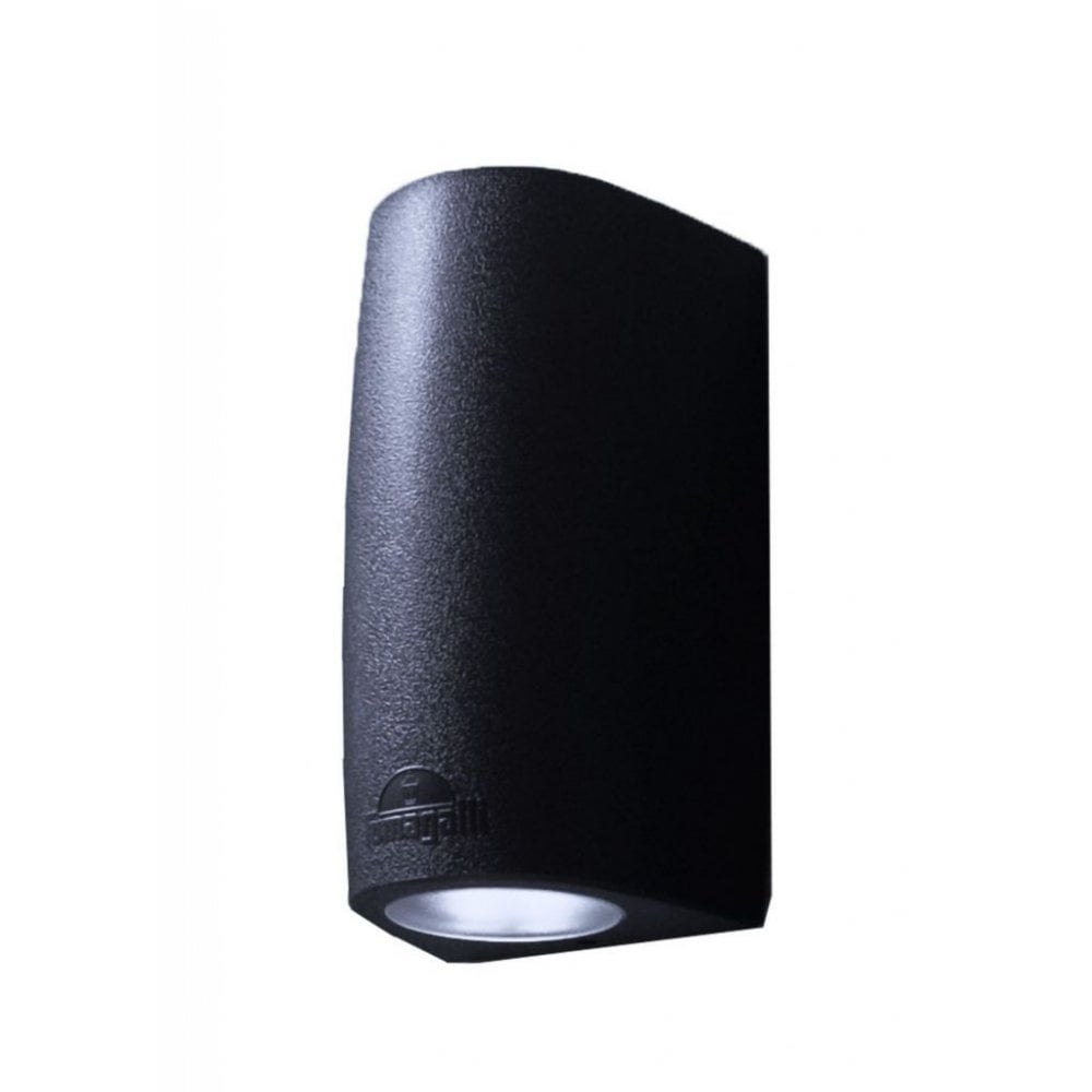 Marta 90 2 Light Black Up and Down Wall Fitting with Frosted Diffuser