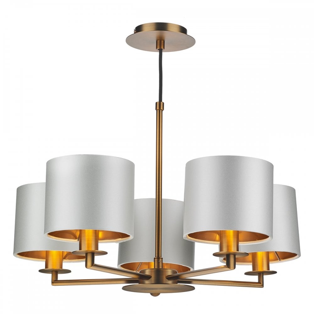 Rex 5 Light Pendant in Bronze (Shade Colour Options)