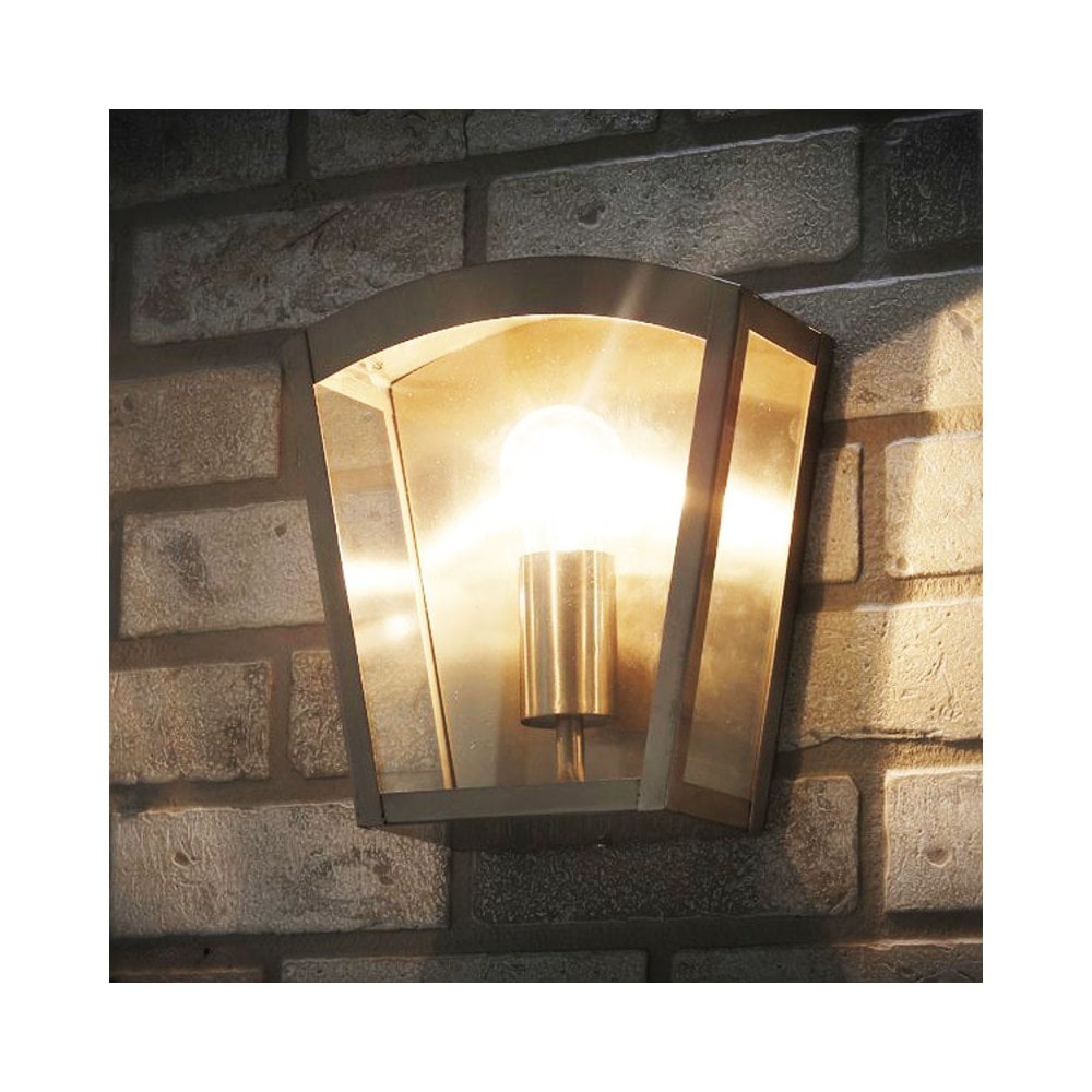 Artemis Black Outdoor Curved Box Lantern Stainless Steel