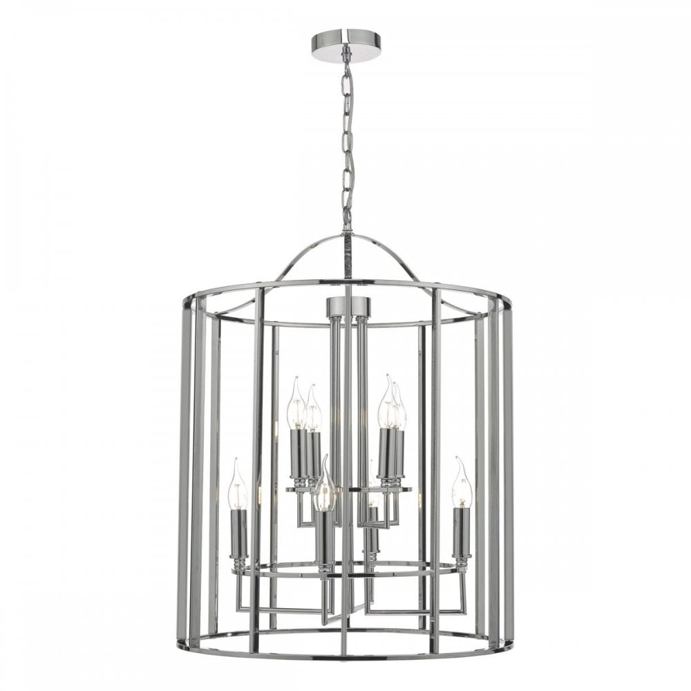 Myka 8 Light Lantern in Polished Chrome