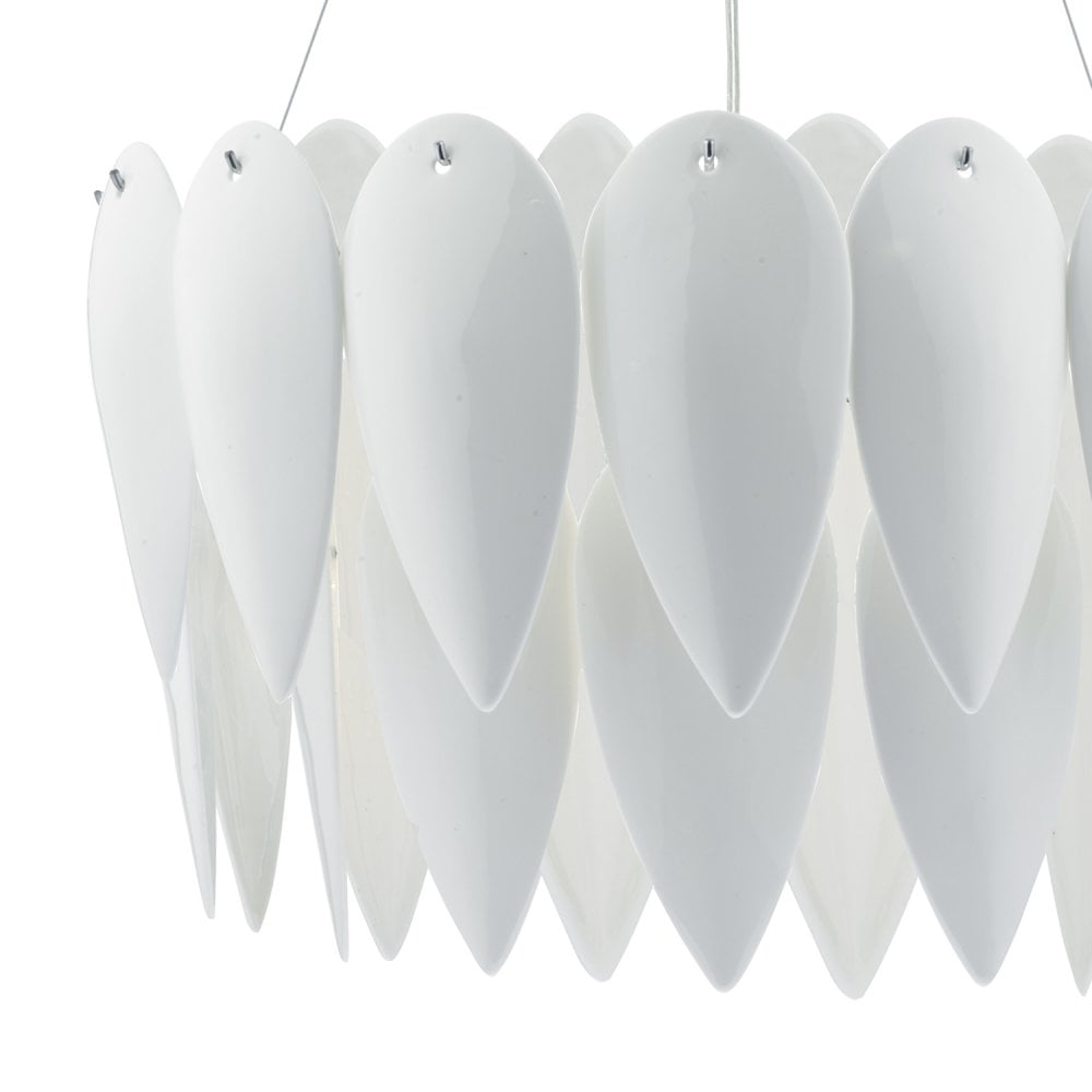 Phillipa 3 Light Pendant in White Ceramic Finish