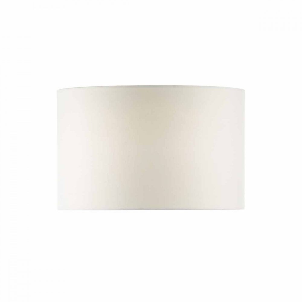 White 46cm Linen Drum Shade