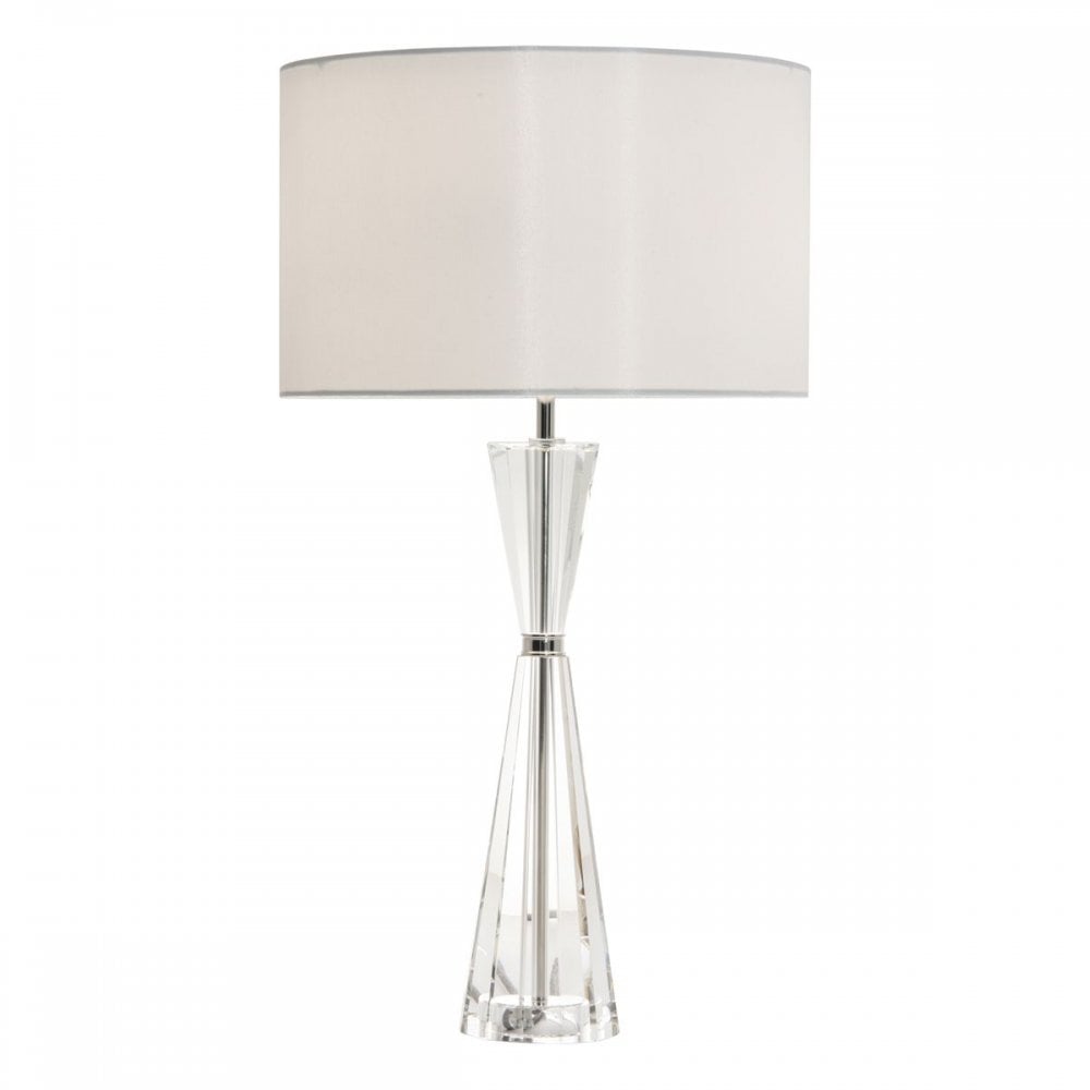 Risha Table Lamp in Polished Nickel C/W Shade