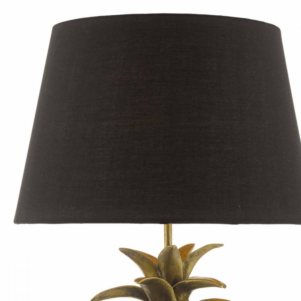 Safa Table Lamp in Gold C/W Black Shade