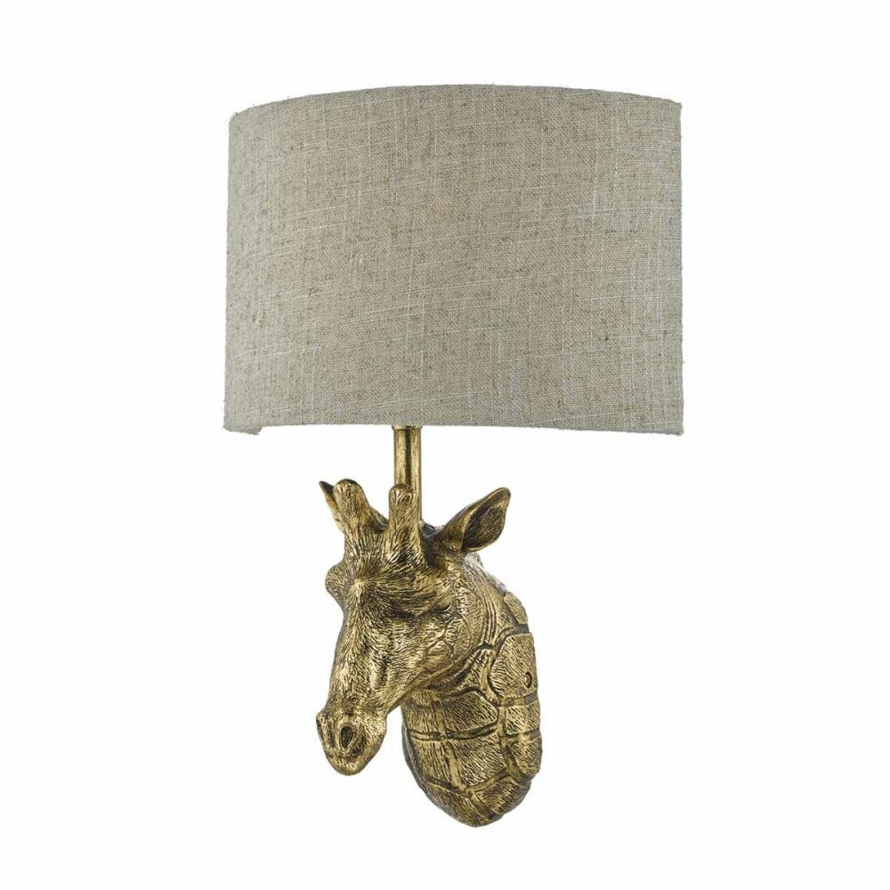 Sophie Wall Light in Gold with Horsehead C/W Shade