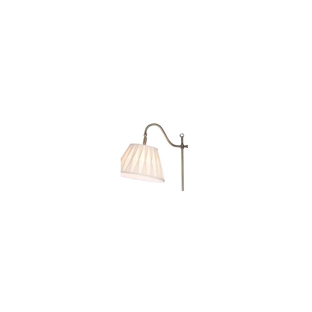 Suffolk Floor Lamp in Antique Brass C/W Cream Shade