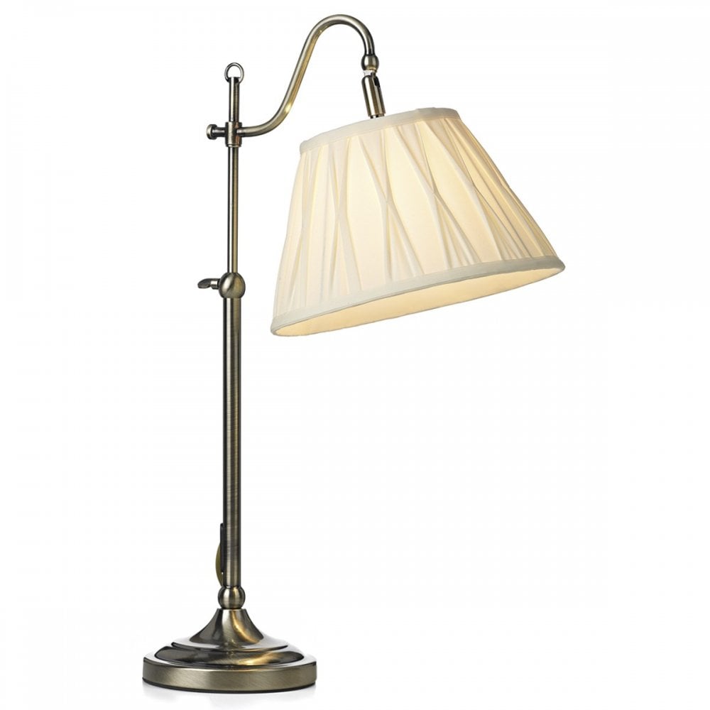 Suffolk Table Lamp in Antique Brass C/W Cream Shade