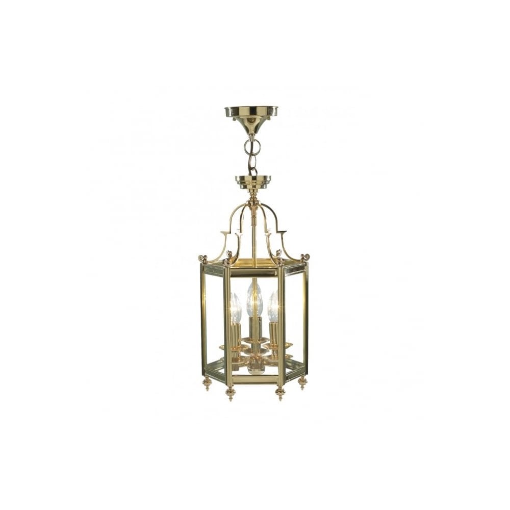 Moorgate Hexagonal Lantern Dual Mount in Polished Brass