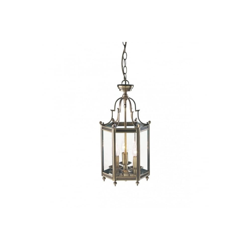 Moorgate Hexagonal Lantern Dual Mount in Antique Brass