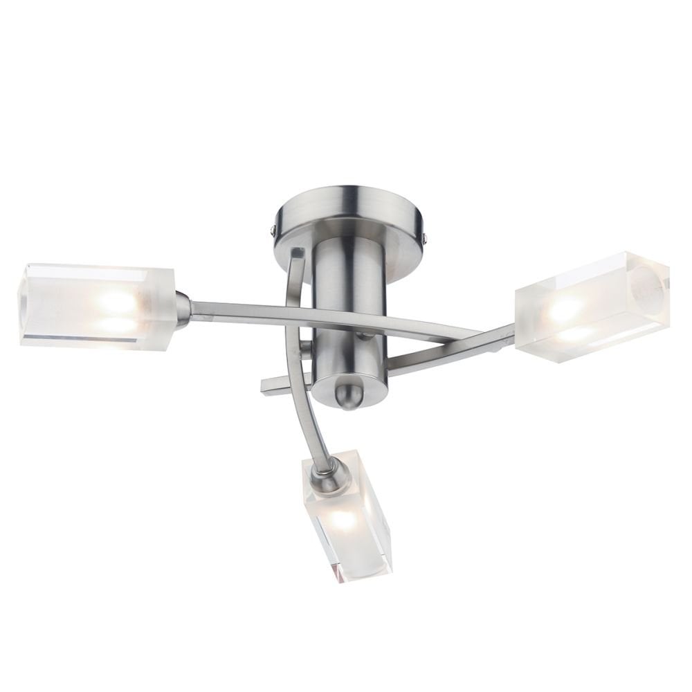 Morgan 3 Light Semi Flush in Satin Chrome Finish