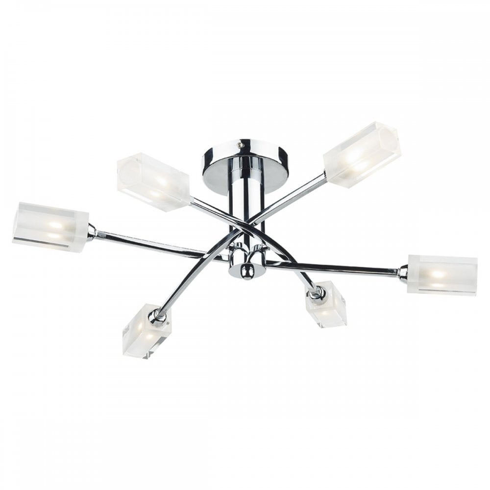 Morgan 6 Light Semi Flush in Polished Chrome Finish