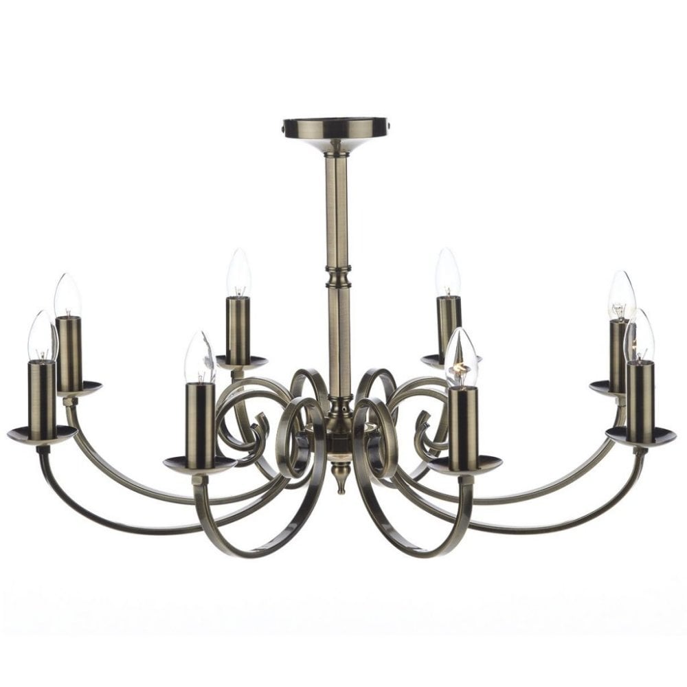 Murray 8 Light Pendant in Antique Brass Finish