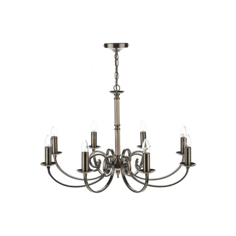 Murray 8 Light Pendant in Antique Brass Finish