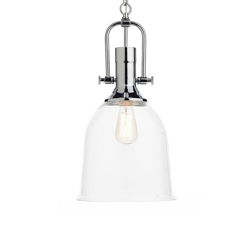 Nolan Polished Chrome Pendant with Clear Glass