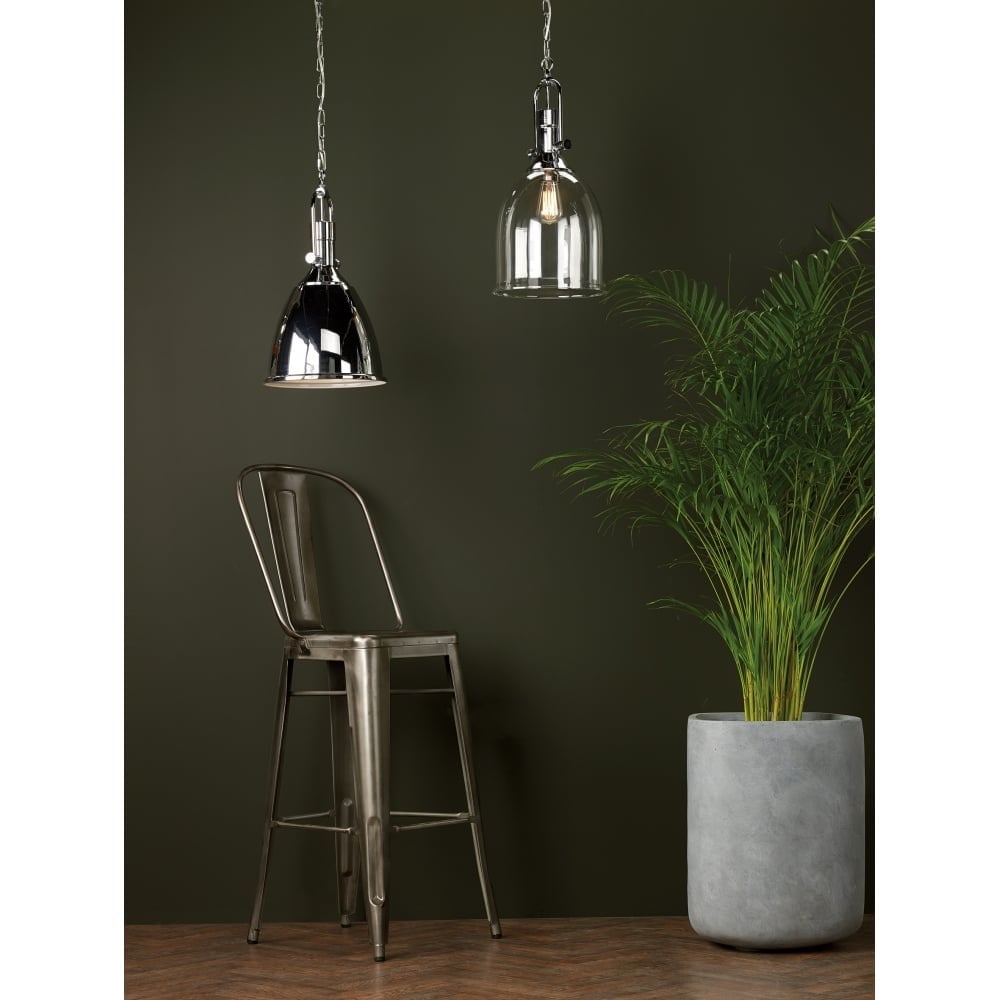 Nolan Polished Chrome Pendant with Clear Glass
