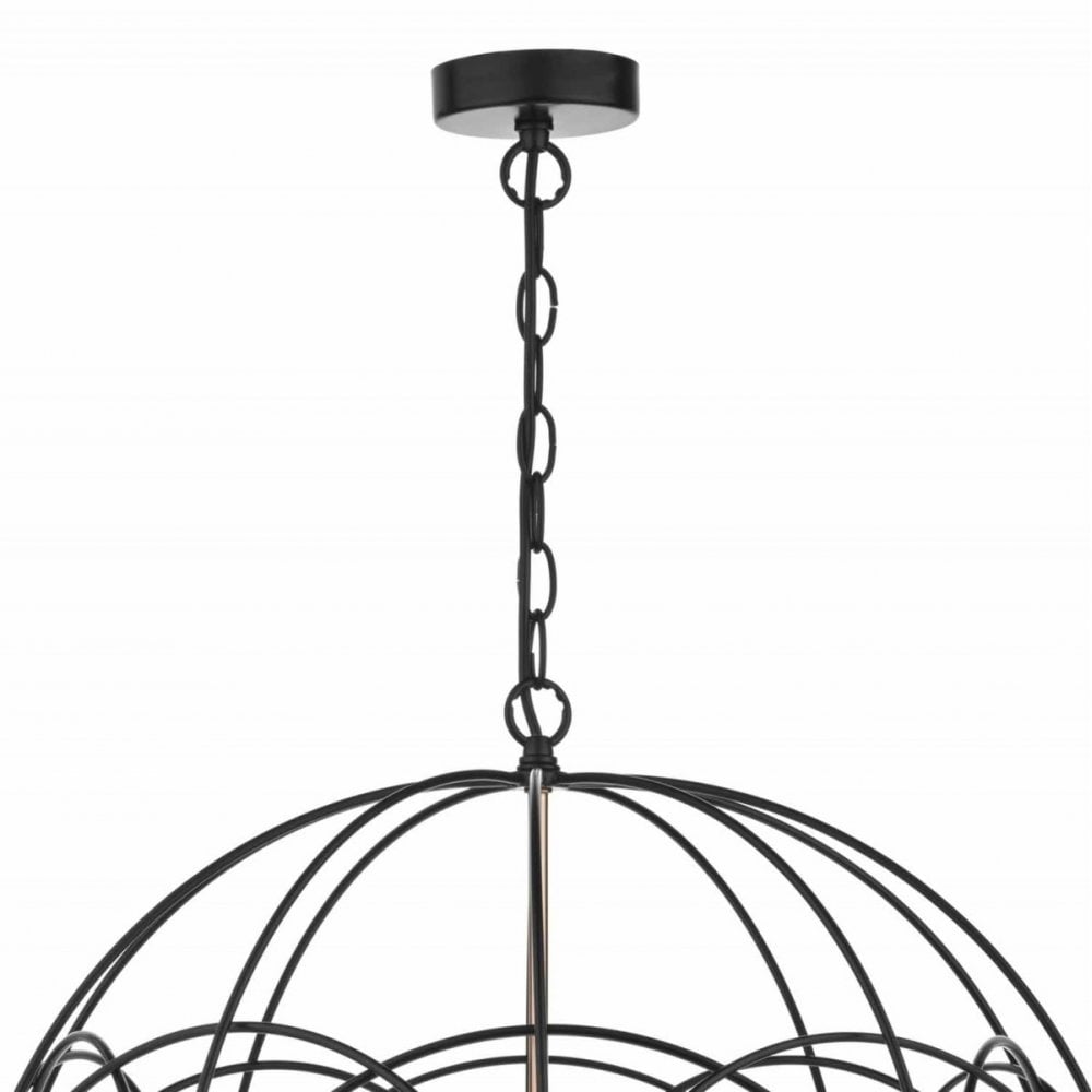 Phoenix 5 Light Black & Copper Pendant