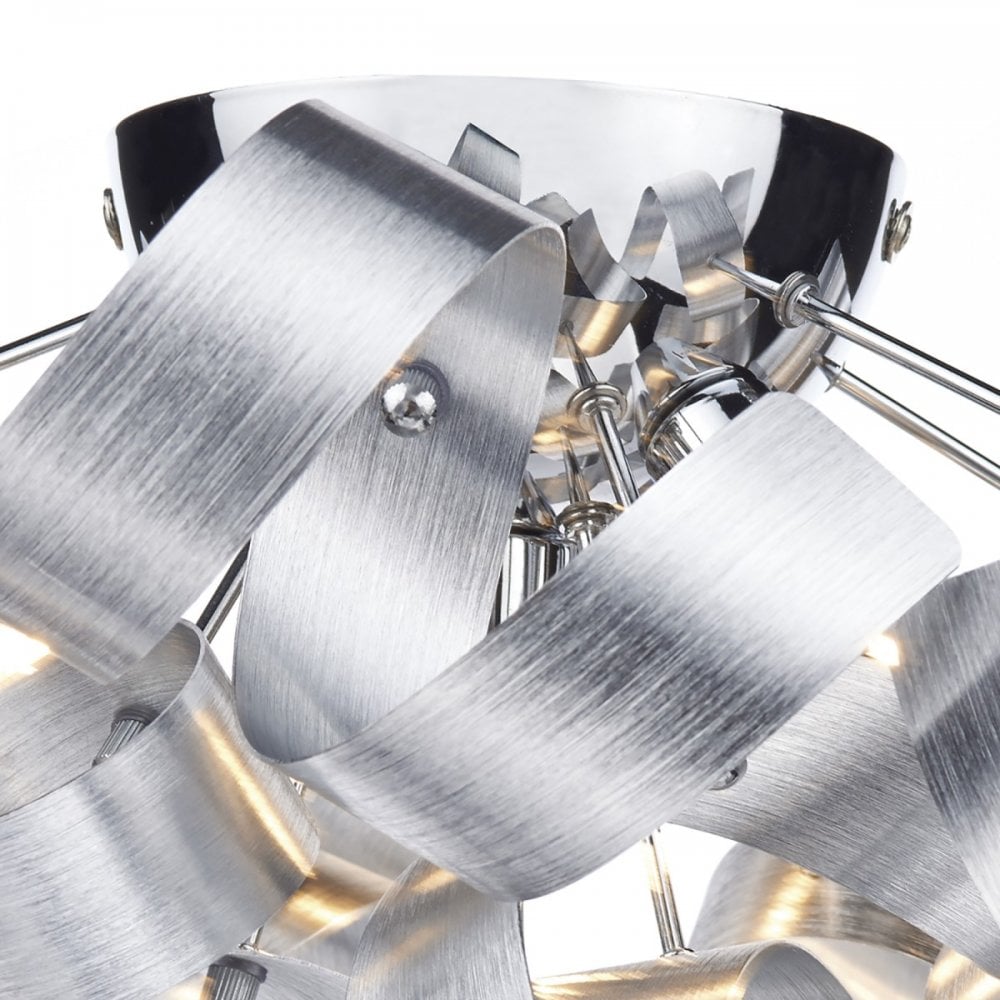 Rawley 4 Light Flush Fitting in Brushed Aluminium