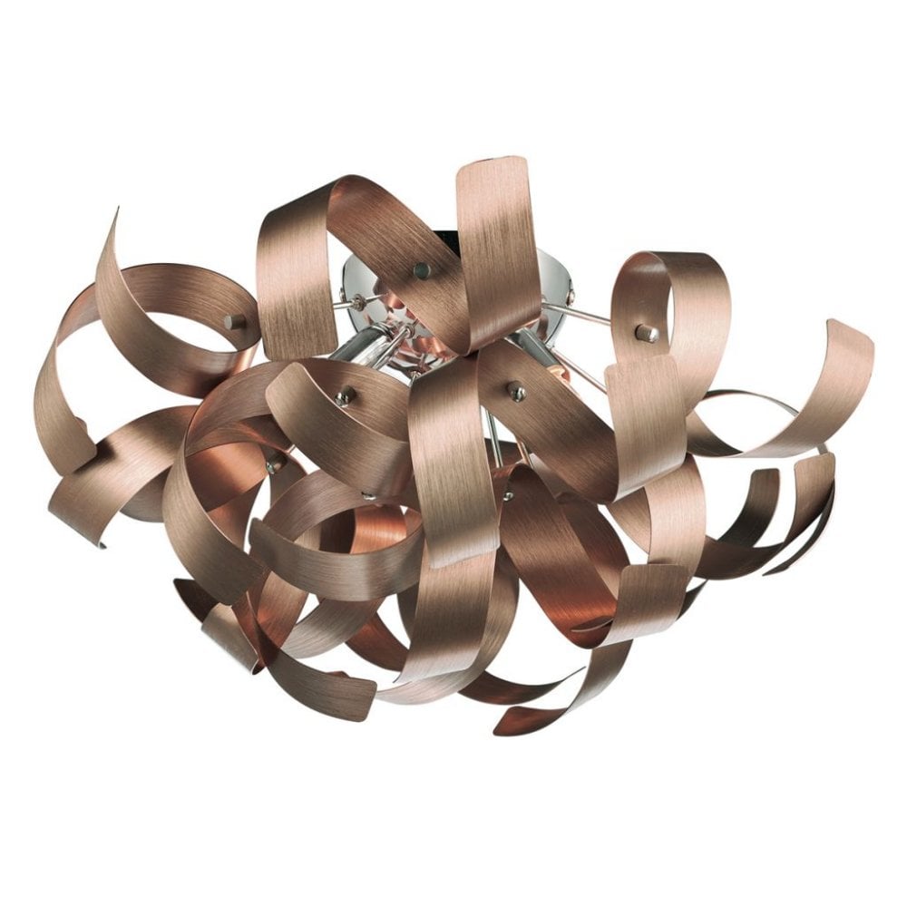Rawley 4 Light Flush Fitting in Brushed Copper