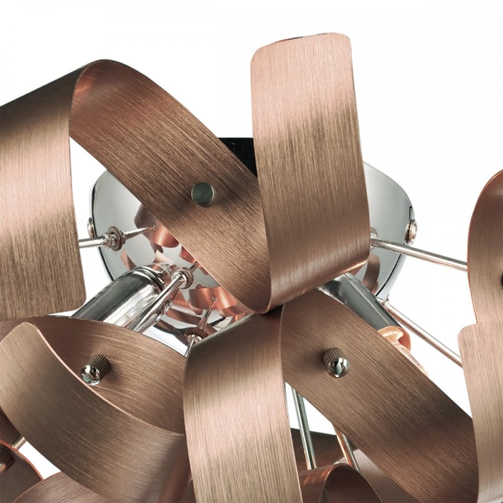 Rawley 4 Light Flush Fitting in Brushed Copper