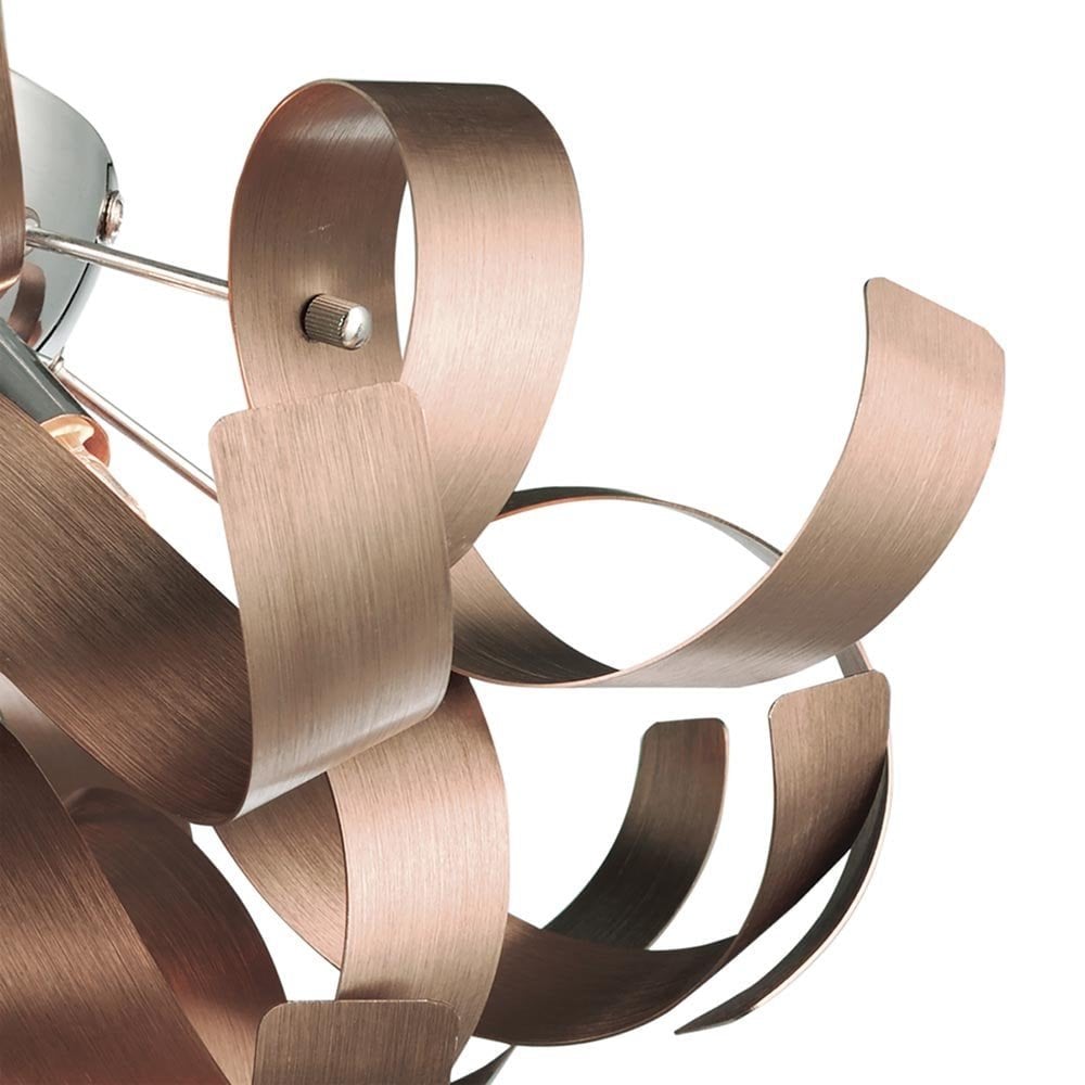 Rawley 4 Light Flush Fitting in Brushed Copper
