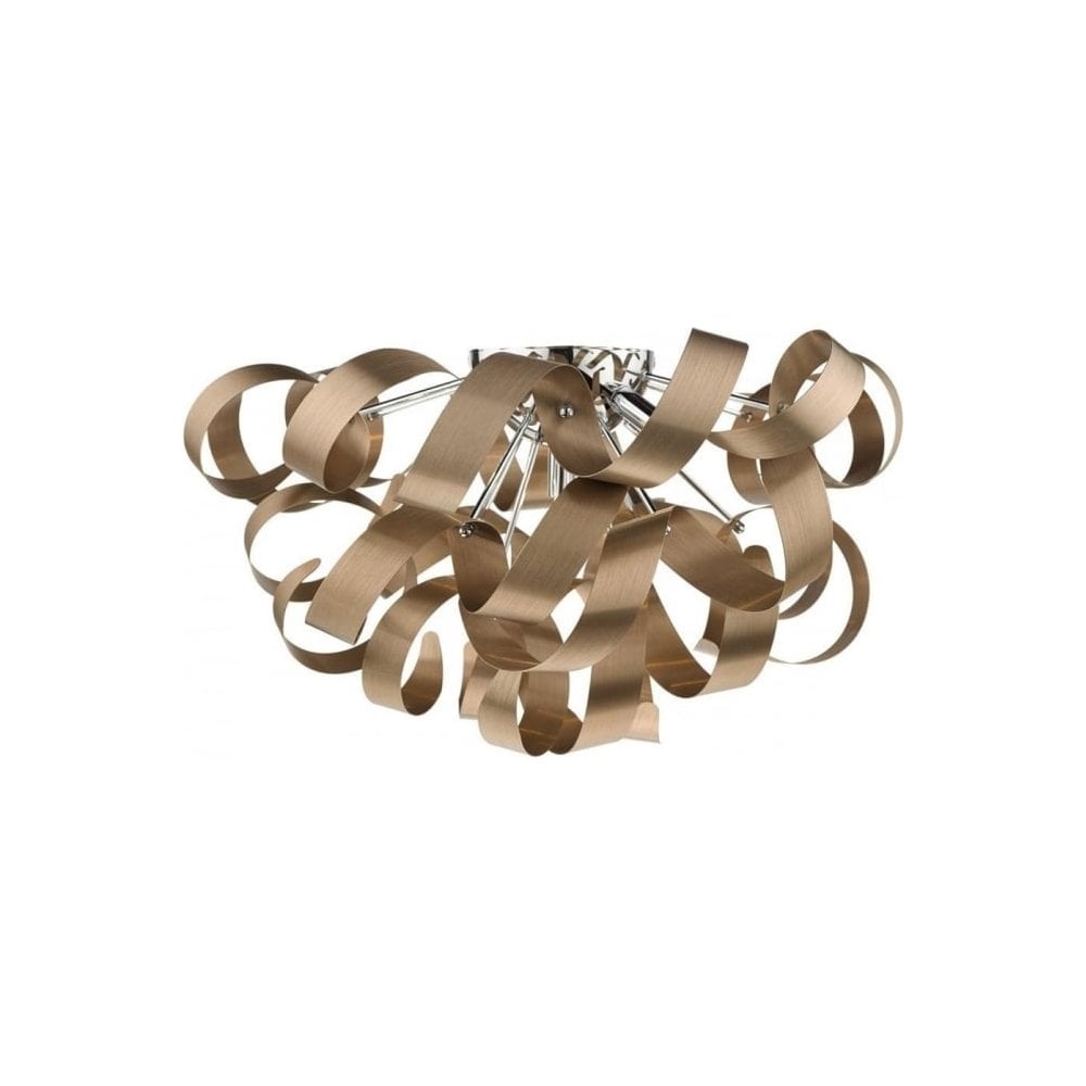 Rawley 5 Light Flush Fitting in Brushed Copper