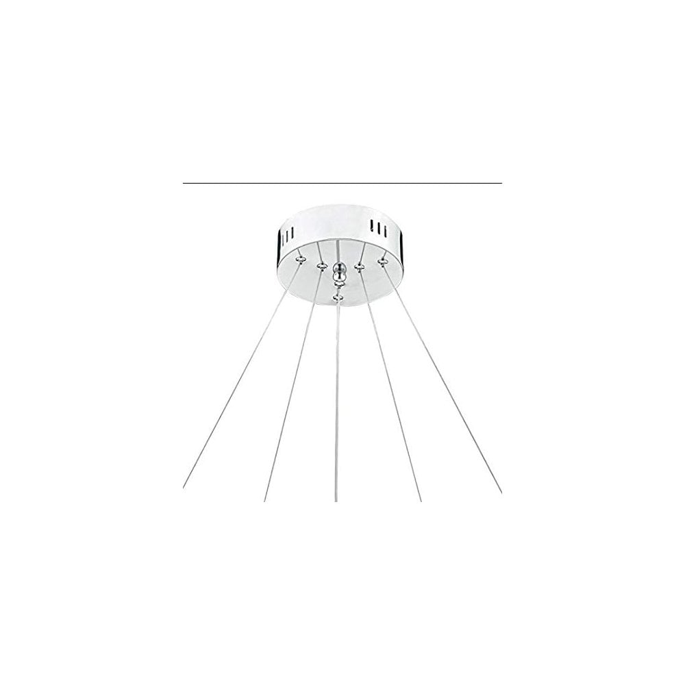 Roma LED Crystal Double Ring Pendant in Chrome