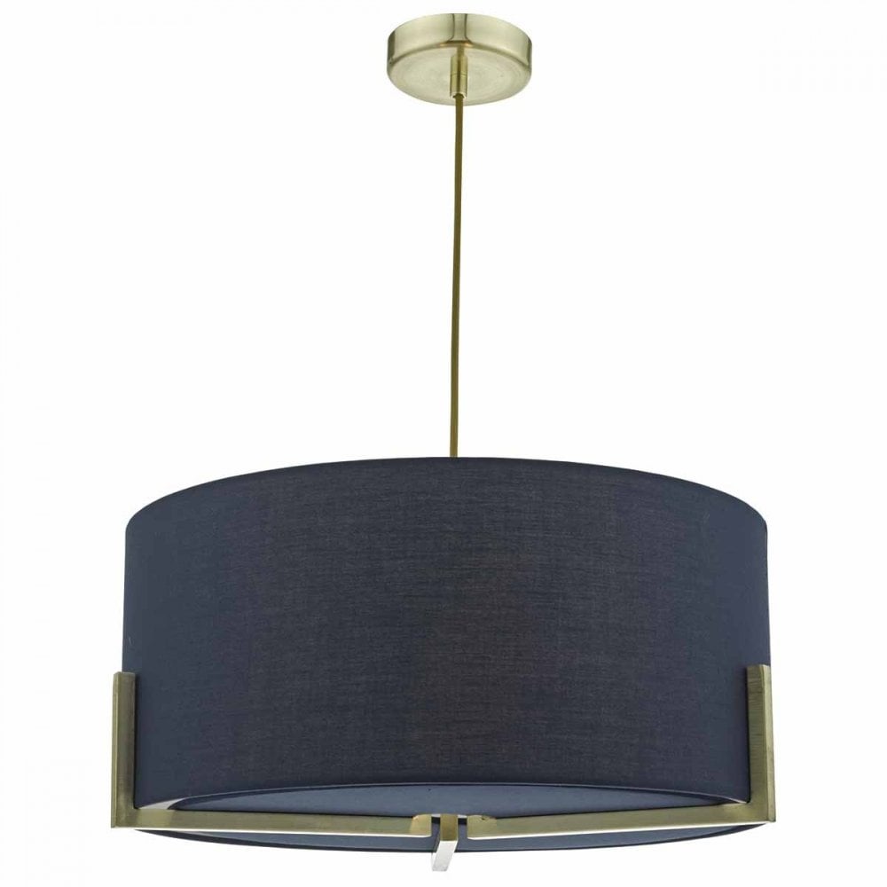 Santino Gold Pendant C/W Navy Shade