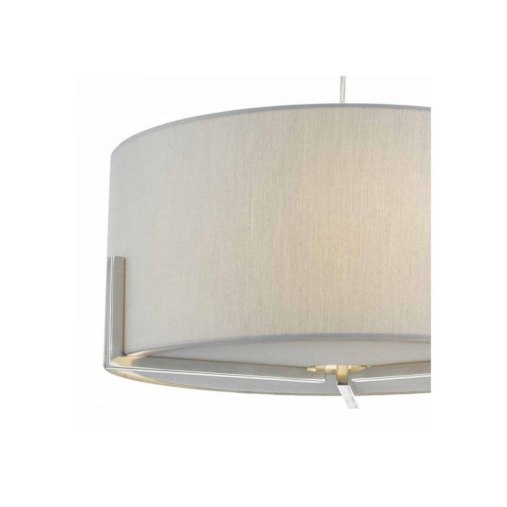 Santino Chrome Pendant C/W Grey Shade