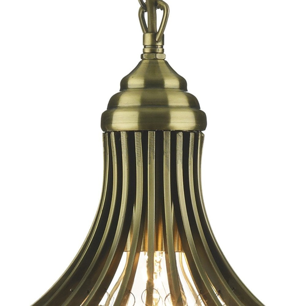 Suri Crystal Pendant in Antique Brass