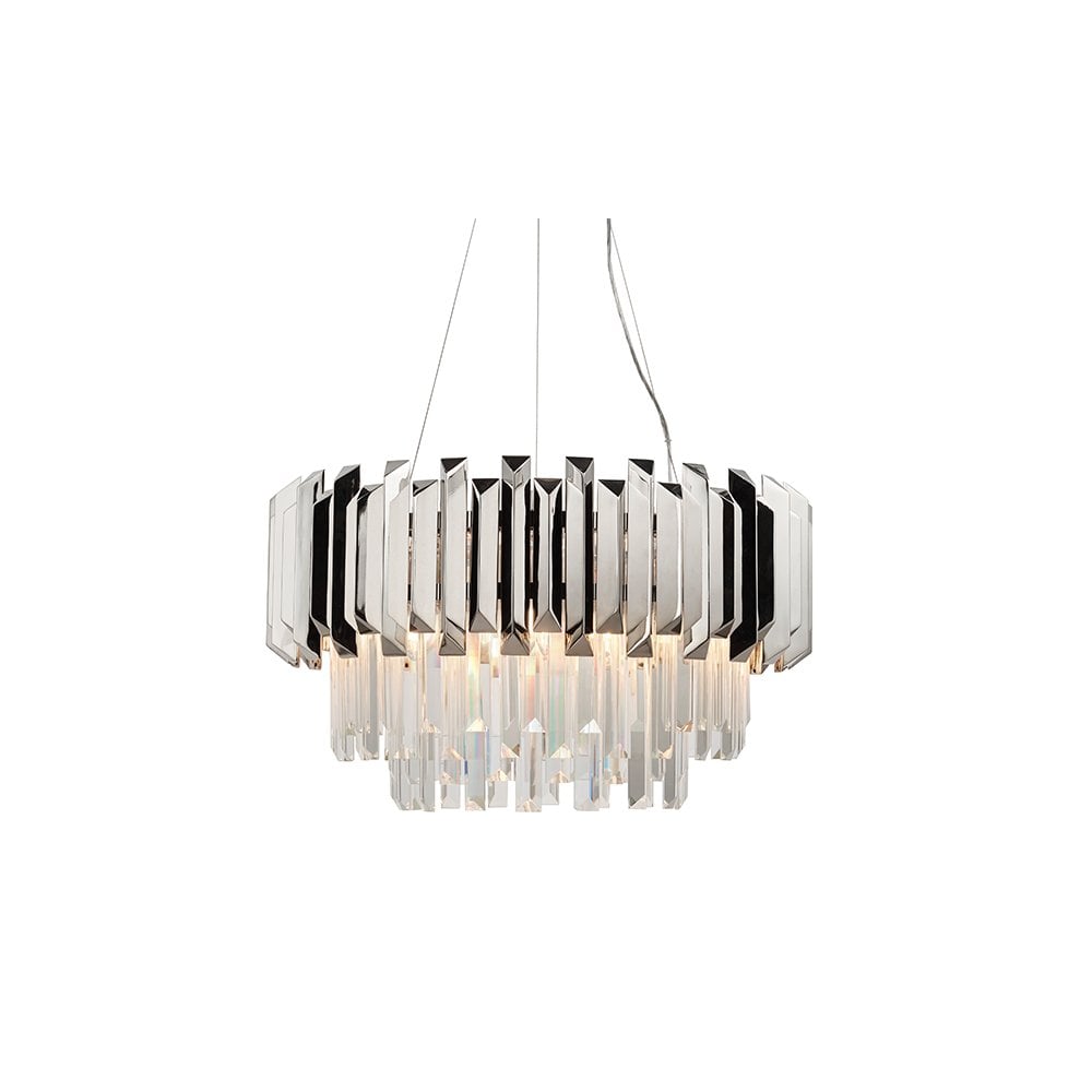 Valetta 6 Light Pendant in Polished Nickel Finish